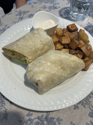 Chickpea wrap  at Animal Liberation Kitchen in Toronto