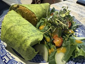 chickpea wrap  at Animal Liberation Kitchen in Toronto