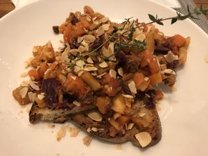 vegan bruschetta  at Bruscè in Bologna