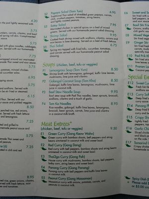 Menu 3 at Thai 2 Go in Dallas