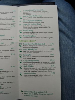 Menu 4 at Thai 2 Go in Dallas