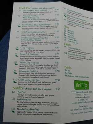 Menu 5 at Thai 2 Go in Dallas