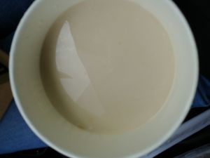 Vegan Spicy Ramen 'broth' at JINYA Ramen Bar in Dallas