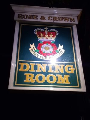 Rose and Crown sign.  Great vegan and gluten-free options. at Walt Disney World - Rose & Crown in Lake Buena Vista