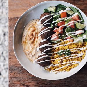 Falafel Platter at Roots Cafe in Siem Reap