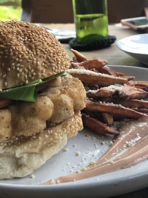 Sriracha Chik’n sandwich, simply amazing at Roots Cafe in Siem Reap