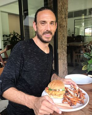 Happy man! at Roots Cafe in Siem Reap