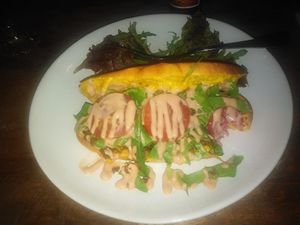 Vegan cheese is all you need tom know, and it's delicious! at Roots Cafe in Siem Reap