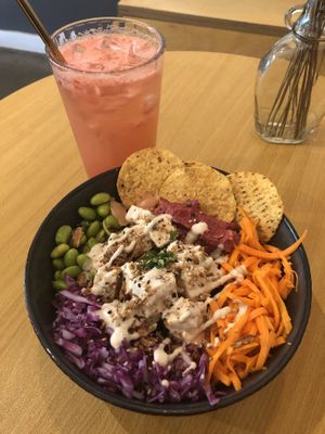 Vegan poke  at Bowl and Blend in Redfern