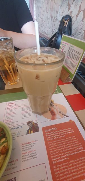 Iced oat coffee with hazelnut syrup at Lounges - Torello Lounge  in Prestatyn