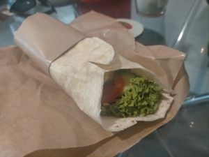 Vegan wrap at Real Fruit Parlour in Christchurch