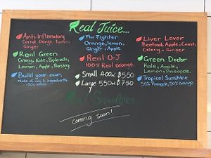 Real Fruit Parlour  juice menu at Real Fruit Parlour in Christchurch