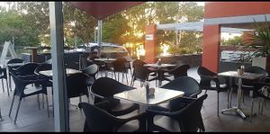 Outdoor covered seating  at Southern Smoke Cafe in Toronto