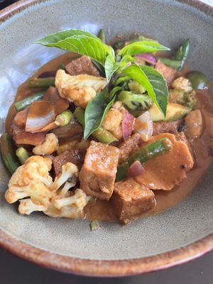 Vegetables stir fry with tofuu  at Siam Cocina Thai in Puerto Vallarta