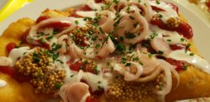 Lángos at Eaternia in Prague