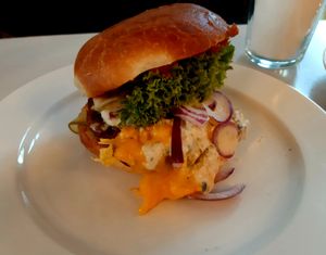 Burger  at Eaternia in Prague