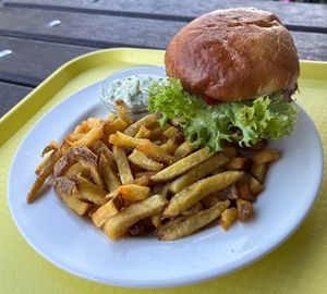 Burger  at Eaternia in Prague