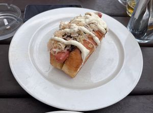 Small hot dog  at Eaternia in Prague