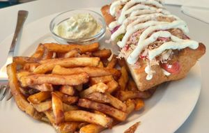 Hotdog at Eaternia in Prague