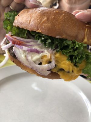 The burger   at Eaternia in Prague