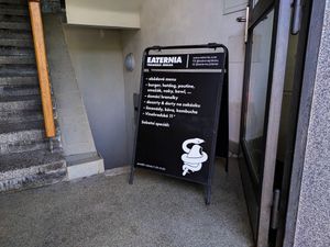 Sign at entrance to Eaternia at Eaternia in Prague