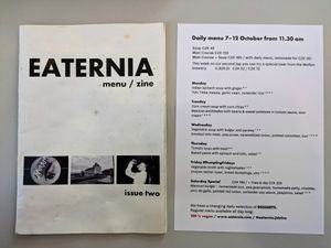 Page of Menu and Zine at Eaternia at Eaternia in Prague
