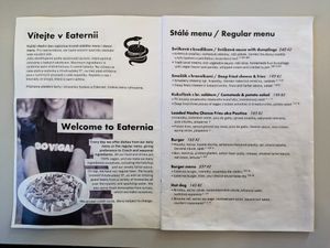 Page of Menu and Zine at Eaternia at Eaternia in Prague