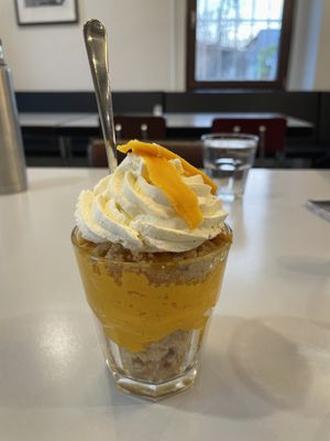 Mango cake in cup  at Eaternia in Prague