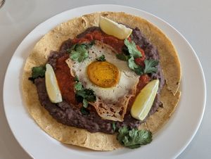 Huevos rancheros - weekend special at Eaternia in Prague