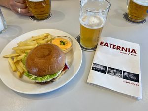classic burger menu  at Eaternia in Prague