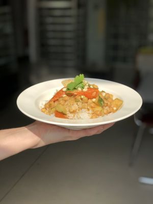 Curry jasmine rice at Eaternia in Prague