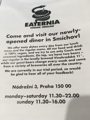 Czech and seasonal ingredients  at Eaternia in Prague