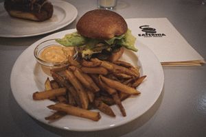 Burger w/ Fries at Eaternia in Prague