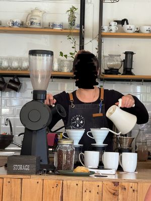 Pour overs   at Holaste! in Puerto Natales