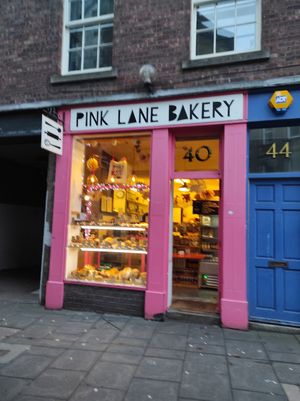 Entrance at Pink Lane Bakery in Newcastle Upon Tyne