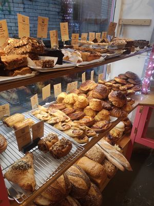 Pastries (most not vegan) at Pink Lane Bakery in Newcastle Upon Tyne