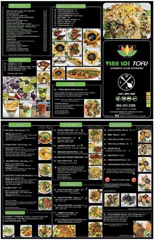 2021 menu at Vinh Loi Tofu in Cerritos