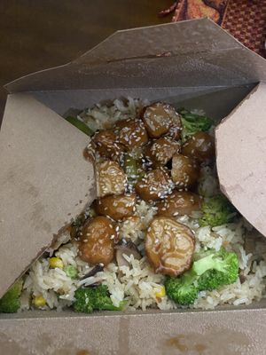 Vegan Orange Chicken Rice Dish Reveal 😜  at Vinh Loi Tofu in Cerritos