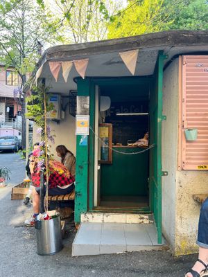 Outside the restaurant   at Muhudo Falafel Shop in Tbilisi