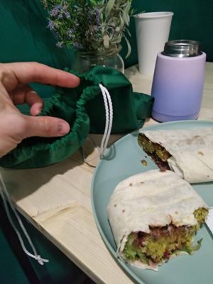 Фалафель в свой мешочек at Muhudo Falafel Shop in Tbilisi