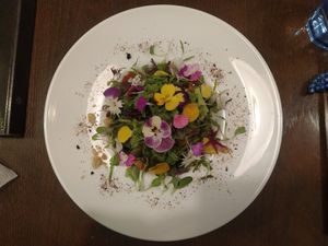 Flower salad at Vege&bar Shinbar in Toyama