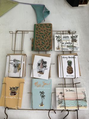 Post cards for sale at Dumplings Cafe in Galle