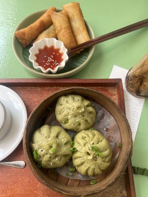 Veg Spring Rolls & Baozi  at Dumplings Cafe in Galle
