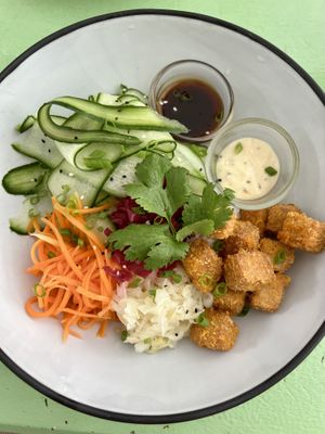 Vegan bowl  at Dumplings Cafe in Galle
