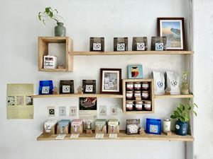 Coffees and oils  at Dumplings Cafe in Galle