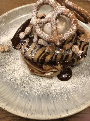 Vegan Peanut butter pancakes!! at Alabama's All American Eatery in Manchester