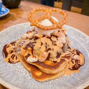 vegan peanut butter chocolate pancakes at Alabama's All American Eatery in Manchester