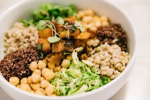 Vegan Ancient Grain Bowl - dinner at Cafe Otis in Norwich