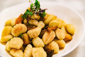 Vegetarian Bobby's Gnocchi - dinner at Cafe Otis in Norwich