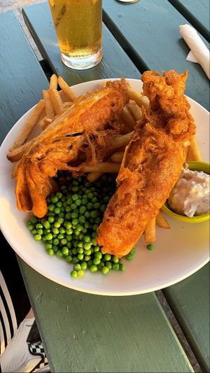 Vegan fish and chips at Olive Tree in Bude